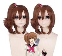 Frères Conflit Ema Asahina Hinata Cosplay Perruque Longs Cheveux Synthétiques Bruns Avec Clip Sur Queue De Cheval Ema Cosplay Perruques + Perruque Casquette Ema Asahina Ema Asahina Perruque 257