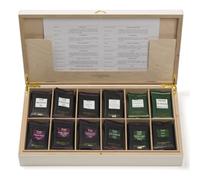 Frères Dammann | Boîte à thé et tisane en bois | Coffret Thé & Herbes 12 Saveurs | Thés Assortis 72 Sachets - 136.8 Gr | Coffret Thé