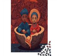 Frères et sœurs, courge cassée, Motifs africains,Puzzles pour Adultes 70x50cm/1000pcs,Jeux De Défi