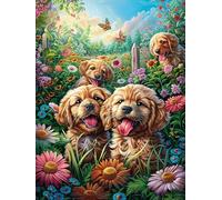 Frères Golden Retriever Puzzles 500 Pièces pour Adultes Educa Décoratif Artistique Challenge Difficile Relaxation Famille Assemblage Amusant 500 PCS