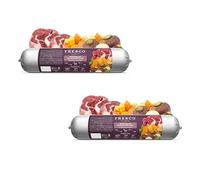 Fresco Dog Barf Lot de 2 paquets de saucisses de chèvre de pâturage avec navet | 2 x 400 g | Complément alimentaire pour chiens | Peut aider à fournir aux chiens de manière optimale