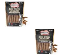 FRESCO Lot de 2 paquets de 10 bâtonnets à mâcher pour chiens 12 cm En cuir de tête de bœuf naturel et nerfs de bœuf naturels