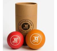 Frescobol 1946 Set de 2 Balles de Raquette de Plage, Softball Rouge en Mousse PU et Speedball Orange en Caoutchouc, pour Débutants et Confirmés, 55-60mm