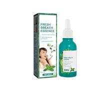Fresh Breath Essence de soin bucco-dentaire, sérum éliminant la mauvaise haleine, gouttes rafraîchissantes naturelles, dure jusqu'à 8 heures, goût mentholé, facile à transporter (1 pièce)