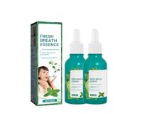 Fresh Breath Oral Care Essence, sérum éliminant la mauvaise haleine, gouttes naturelles rafraîchissant l'haleine, dure jusqu'à 8 heures, goût mentholé, facile à transporter. (2pcs)