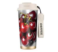 Fresh Cherry Bouteilles d'eau isothermes en acier inoxydable pour homme et femme avec couvercle à pailles, anti-fuite, blanc