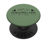 Fresh Cut Christmas Tree, Pine Retro Vintage Graphic Xmas PopSockets PopGrip Adhésif