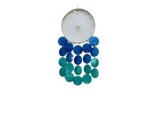 Fresh Dream Catcher Fashion Handmade Rainbow Shell Wind Chimes Hanging Home Decor Outdoor Windchimes Seashell Garden Patio Yard Lawn(Blue)