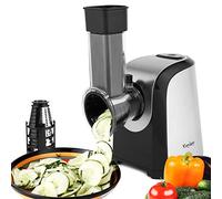 Fresh Express Coupe-légumes électrique, Hachoir multifonctionnel Râpe 150W avec 5 cônes en acier inoxydable, Râpe pour carottes, pommes de terre, concombres,