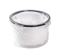 Fresh Fruit Containers for Fridge, Round Removable Colander Dishwasher Safe Storage Box, Leak Resistant Fridge Fruit Saver Organizer for Home Kitchen Office Camping Vegetables Salad Lettuce Meat