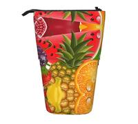 Fresh Fruits Ananas Trousse à crayons rétractable verticale Boîte de papeterie Boîte de rangement de bureau pour adulte