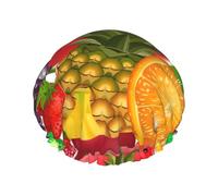 Fresh Fruits Bonnet de douche de luxe réutilisable pour femme, double couche de protection, élastique pour femme, spa, salon