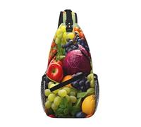 Fresh Fruits Sac à bandoulière unisexe avec plusieurs poches, sac à bandoulière de grande capacité, en polyester durable, sangle réglable pour les trajets quotidiens et les voyages