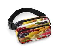 Fresh Fruits Sac banane avec sangle réglable pour sports de plein air randonnée Blanc 20 x 13 cm