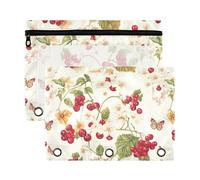 Fresh Highbush Lot de 2 trousses à crayons avec fermeture éclair et fenêtre transparente Couleurs assorties Beige