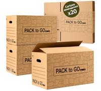 FRESH HOME HOME TEXTILES Lot de 20 boîtes en carton de rangement, déplacement avec poignées, carton renforcé (Lot de 20 boîtes 60 x 40 x 40 cm.)