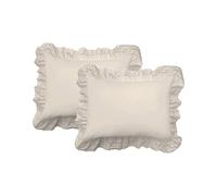 Fresh Ideas Lot de 2 taies d'oreiller à œillets, Polyester, Ivoire, Standard