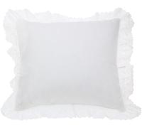 FRESH IDEAS Oeillets Volants Taie d'oreiller Lot de 2 Oreiller, Coton, Blanc, European