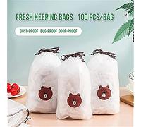 Fresh Keeping Bags, 100/200/300 PCS Reusable Elastic Food Storage Covers, Plastic Bowl Covers with Elastic Edging Stretch Plastic Wrap Bowl Covers