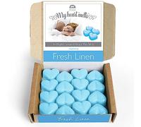 Fresh Linen Set de 16 cires parfumées en forme de cœur, vegan et pet-friendly, sans cruauté pour les animaux, fabriquées au Royaume-Uni, alternative aux bougies