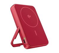 Fresh 'n Rebel Batterie Externe Magnétique sans Fil 10000mAh - Compatible avec MagSafe - Qi2 - Chargeur Rapide 15W - iPhone 17/16/15/14/13/12 & Appareils Android Qi - avec Support (Berry Red)
