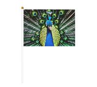 Fresh Peacock Lot de 6 et 10 drapeaux à main, bannières sur bâton, petits drapeaux pour défilés, fêtes, bars, anniversaires