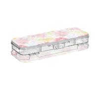 Fresh Spring Simple Coloré Fleurs Design Boîte à crayons Transparent Double couche Stylos Casransparent dur pour l'école avec couvercle à pression