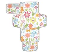 Fresh Spring Tapis à langer réutilisable avec poche à mouchoirs pour bébé et nourrisson Motif fleurs colorées