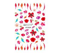 Fresh Style Flower Print 3D Nail Art Stickers Manicure Adhesive Transfer Decals I Durable and Creative Clever and attractive