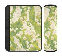 Fresh Style Lily of Valley Lot de 2 housses de sangle de siège de voiture, plus de confort de conduite, housse de ceinture de sécurité mignonne pour sac à dos