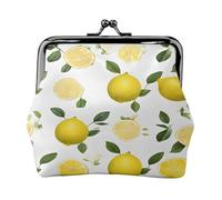 Fresh Tropical Lemons - Porte-monnaie compact pour femme avec serrure imperméable pour cadeaux de voyage, Noir , Taille unique, Sac à dos décontracté