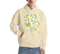 Fresh Tropical Lemons Pull à capuche à manches longues pour homme avec poche pour un usage quotidien, kaki, L