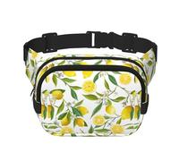 Fresh Tropical Lemons Sac banane unisexe tendance pour l'entraînement, la course, les voyages et la randonnée, Noir , Taille unique