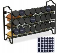FRESH WIRE ORGANISER LARGE 24 verres avec autocollants BLACK 24x