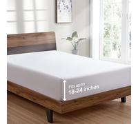 FreshCulture Drap-housse uniquement en microfibre brossée ultra douce et respirante de qualité hôtelière avec poches profondes de 53,3 cm, convient pour très grand lit (blanc)