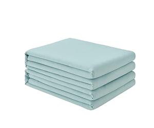 FreshCulture Lot de 2 draps plats en microfibre brossée - Ultra doux et respirants - Sans plis - Entretien facile - Draps plats uniquement pour lit double (bleu spa)