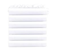 FreshCulture Lot de 6 draps-Housses en Microfibre Douce à Poches Profondes pour la Maison, Les Salons de beauté, Les hôtels - Drap-Housse pour lit Simple (Blanc)
