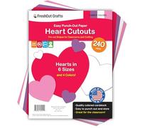 FreshCut Crafts Lot de 240 découpes en Papier en Forme de cœur, Papier cartonné Double Face fabriqué aux États-Unis, pour travaux manuels, Tableaux d'affichage, décoration de Salle de Classe et