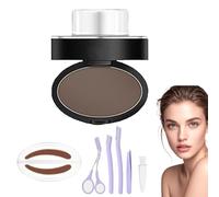 Fresheight Deluxe Stamp Set,Brow Pro Stamp Set,Waterproof Kit,Eyebrow Stamps,Beginner-Friendly Brow Defining Tool for Women (Gray, Round)