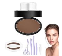 Fresheight Deluxe Stamp Set,Brow Pro Stamp Set,Waterproof Kit,Eyebrow Stamps,Beginner-Friendly Brow Defining Tool for Women (Dark brown, Round)