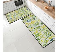 FreshLeafy Lot de 2 tapis de cuisine rembourrés anti-fatigue avec dos antidérapant en mousse à mémoire de forme pour évier, buanderie, bureau, 119,4 x 43,2 cm + 73,7 x 43,2 cm