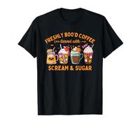 Freshly Boo'd Coffee Lover Funny Halloween Women Teacher T-Shirt