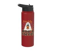 Freshly Boo'd with Scream and Sugar Halloween Ghost Coffee Stainless Steel Insulated Water Bottle