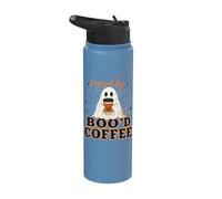 Freshly Boo'd with Scream and Sugar Halloween Ghost Coffee Stainless Steel Insulated Water Bottle