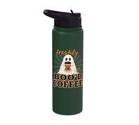 Freshly Boo'd with Scream and Sugar Halloween Ghost Coffee Stainless Steel Insulated Water Bottle