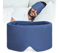 FRESHME Masque de sommeil en pur coton fait à la main - Masque occultant pour les yeux pour dormir avec Velcro réglable, doux et confortable pour homme et femme, couvre-yeux, voyage, bureau, sieste,