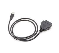 Freshsell Câble adaptateur OBD2 vers USB 16 broches pour outil de diagnostic, 1 m, Noir, Compatible avec ordinateur portable Windows