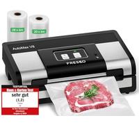 FRESKO Automatique Machine Sous Vide Alimentaire, Aspiration de 18 L/min | Mains Libres, Détection Sec/Humide, Coupeur Intégré et Rangement du Sac, Bac à Liquide Amovible, Sac à 2 Rouleaux, V8