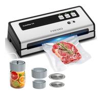 FRESKO Machine Sous Vide Alimentaire Automatique, 140W avec Double Scellage à Chaud, Mode Sec/Humide, 10 Sachets Pré-découpés et 4 Kit de scellage pour bocaux Mason
