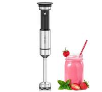 FRESKO Mixeur plongeant 1000W, Blender à main professionnel à vitesse variable infinie, 4 lames en inox, Anti-projections, pour soupes, smoothies et aliments pour bébé, Noir